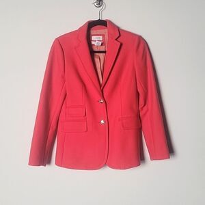 J Crew 2 Red Coral Wool Hack ing Riding Equestrian Jacket Blazer Old Money Prep